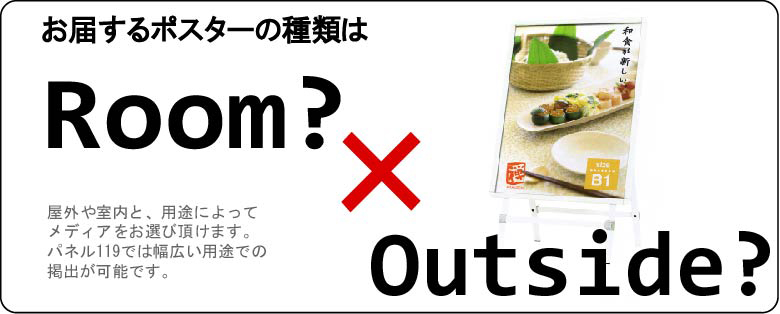 お届けするポスターの種類はRom?XOutside?